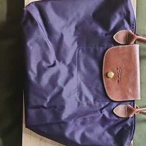 Elegant Navy and Brown Tote Bag